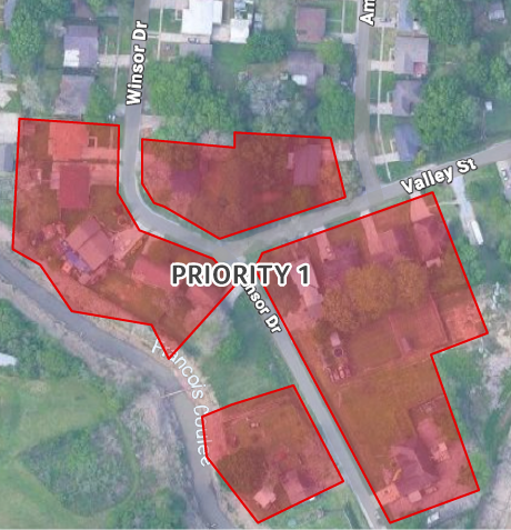 Brown Park Buyout Program Priority Zones